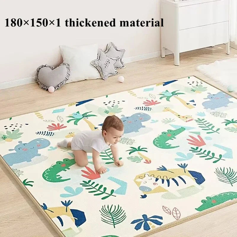 Large Size Double -Sided Pattern Baby Crawling Play Mat Folding Mats Carpet Play Mat for Children'S Safety Rug Playmat 200X180Cm