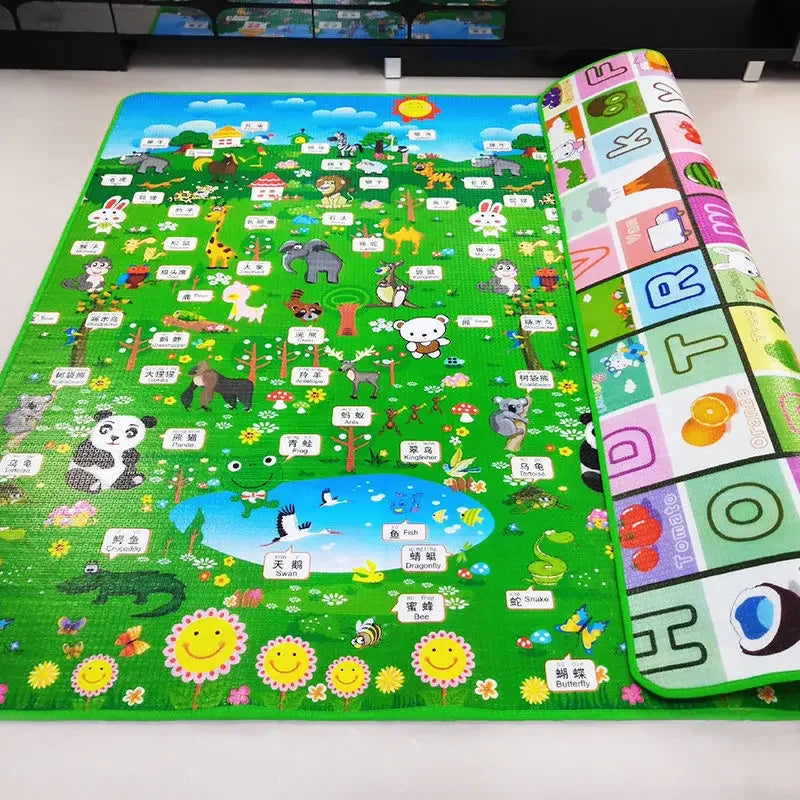 Large Size Double -Sided Pattern Baby Crawling Play Mat Folding Mats Carpet Play Mat for Children'S Safety Rug Playmat 200X180Cm