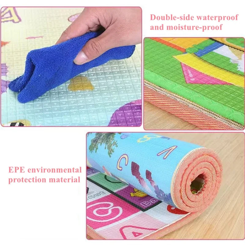 Large Size Double -Sided Pattern Baby Crawling Play Mat Folding Mats Carpet Play Mat for Children'S Safety Rug Playmat 200X180Cm