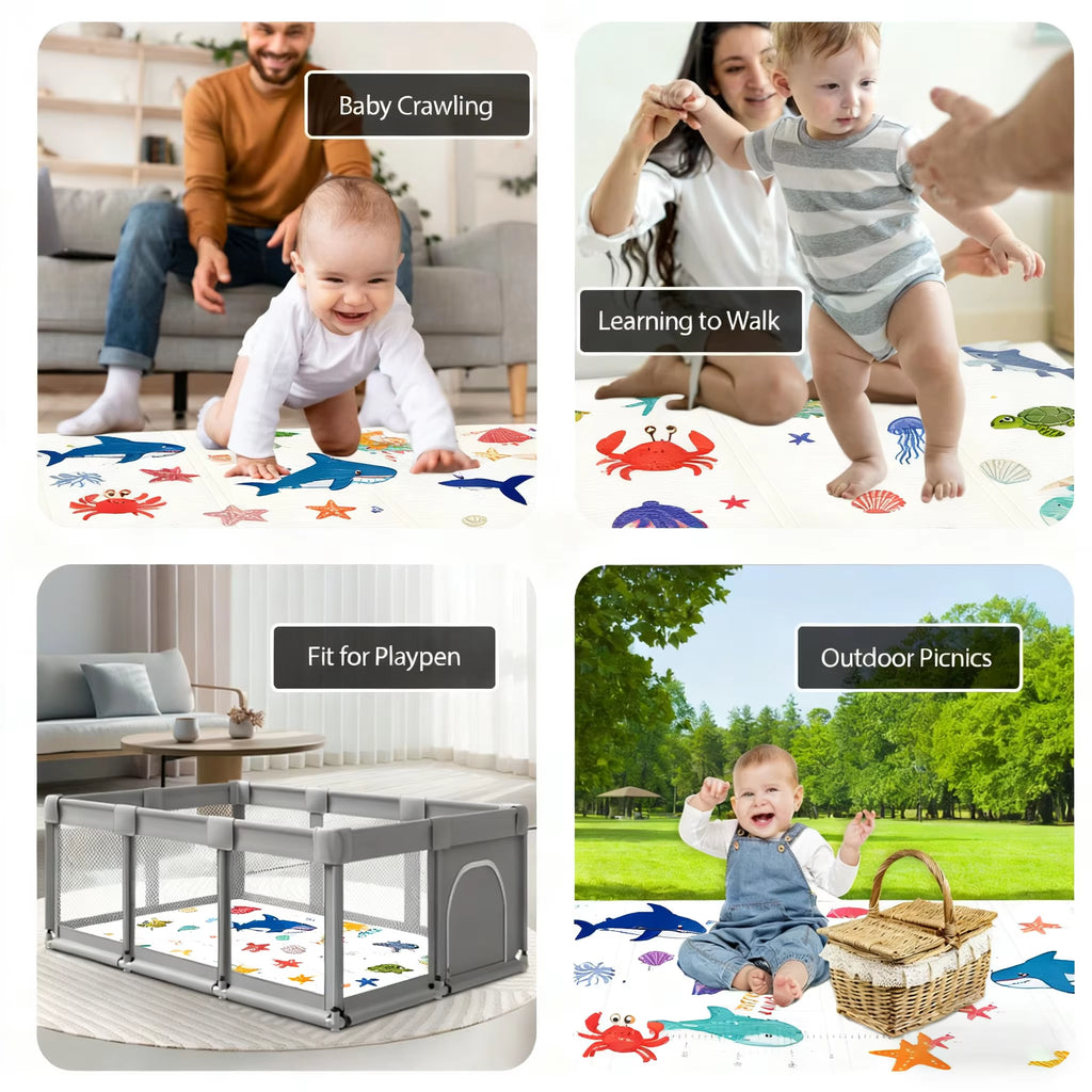 Premium Foldable Baby Play Mat Thick Padded XPE Baby Crawl Mat Safe Waterproof Gyms Play Mat Newborn Children'S Play Carpet