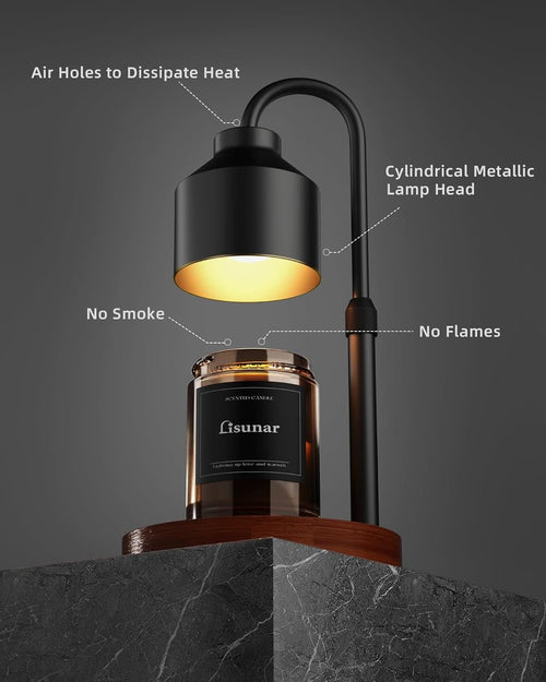 Black Electric Candle Warmer Lamp Programmable Timer-1