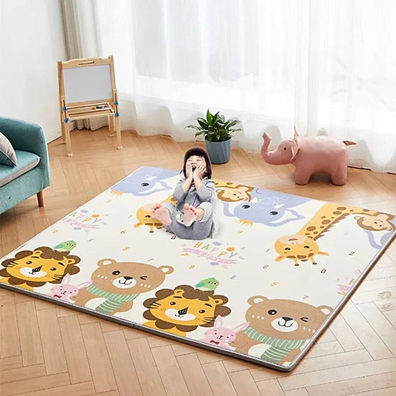 Large Size Double -Sided Pattern Baby Crawling Play Mat Folding Mats Carpet Play Mat for Children'S Safety Rug Playmat 200X180Cm